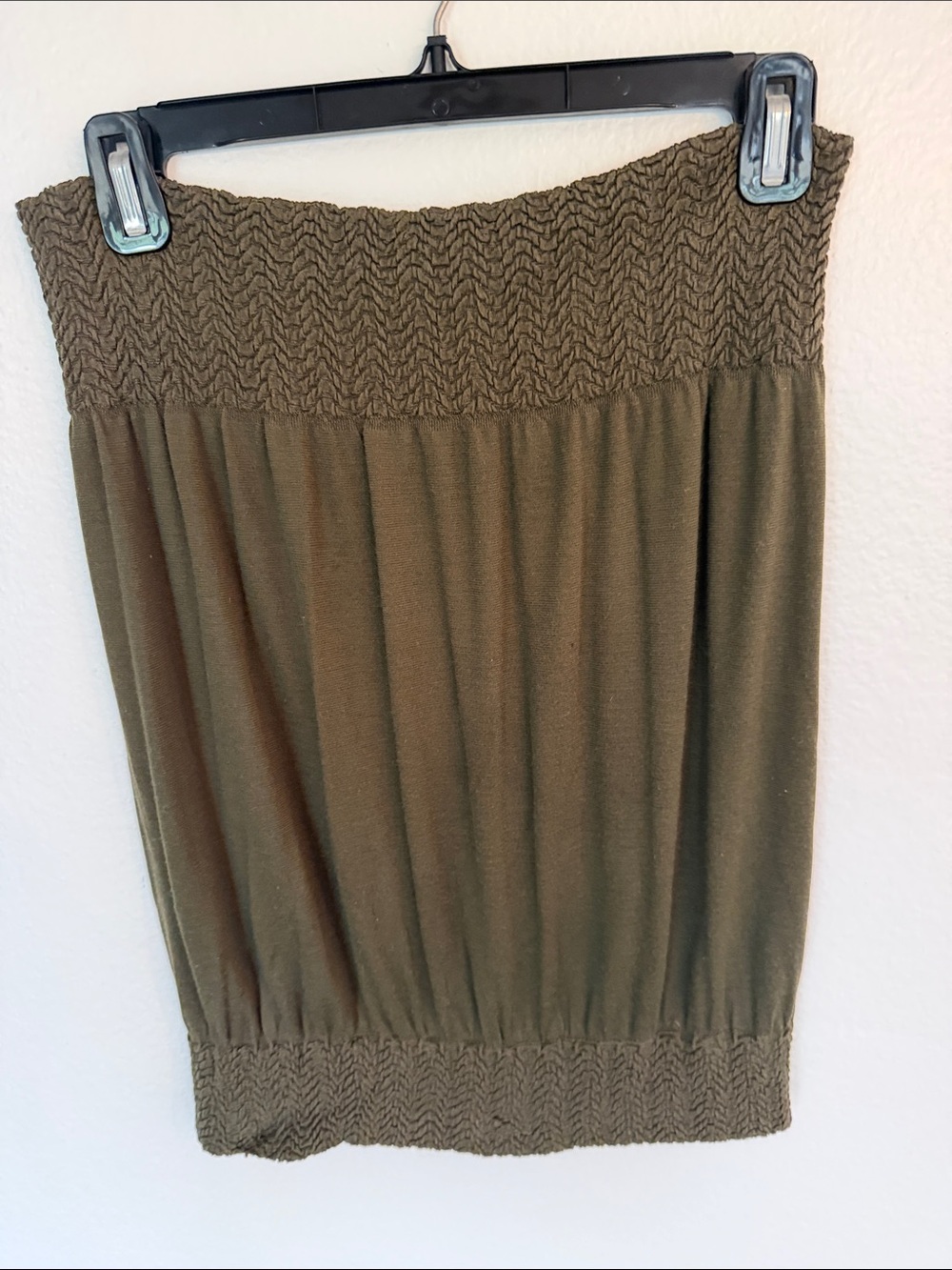 Women’s Olive Green Smocked Tube Top